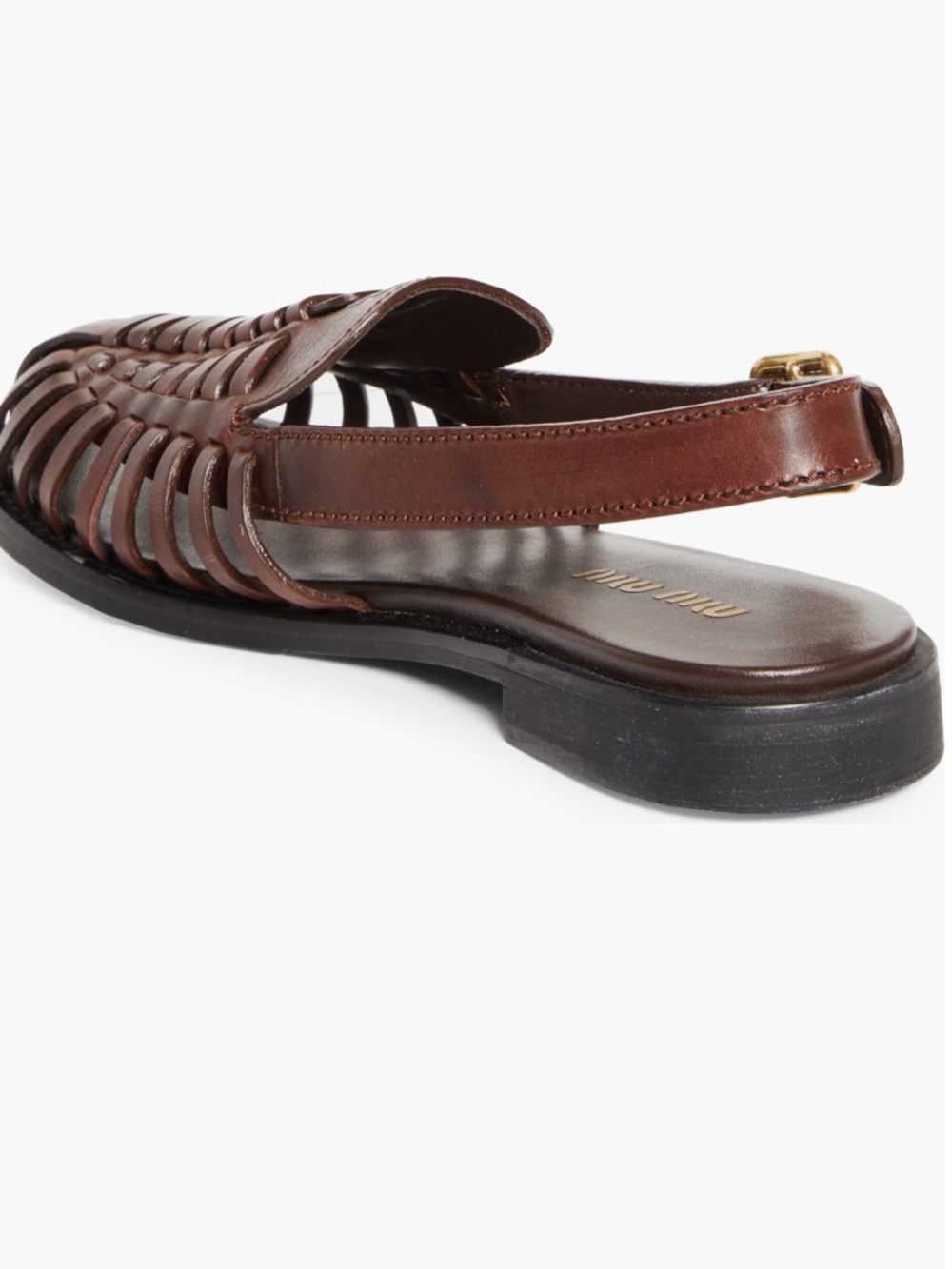 Miu Miu woven leather slingback sandals 37.5 - Picture 2 of 3